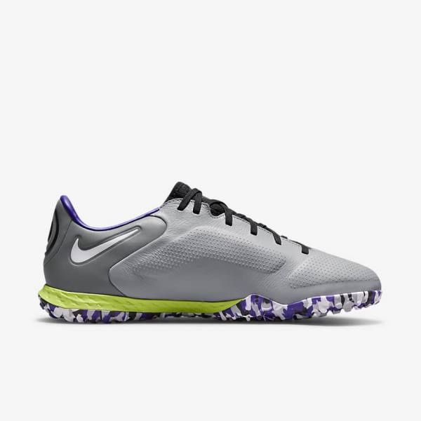 Botas de fútbol Nike React Tiempo Legend 9 Pro TF Turf Hombre Gris Claro Blancas | NK017ALE