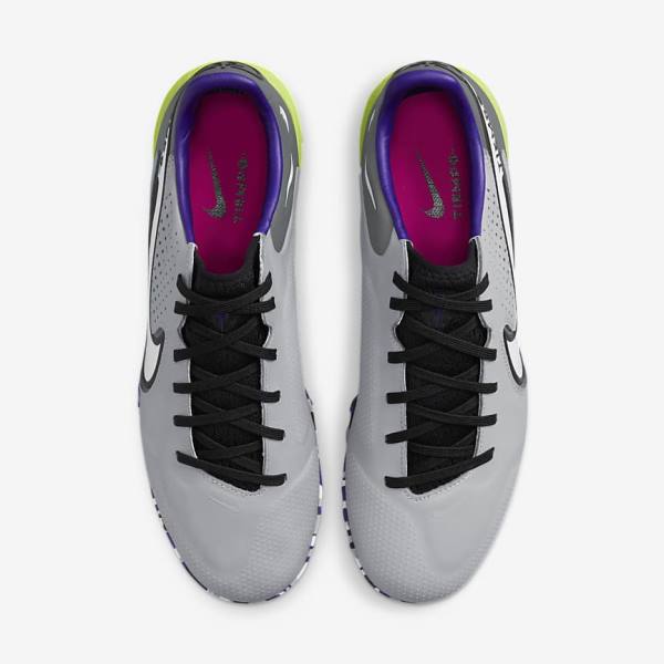 Botas de fútbol Nike React Tiempo Legend 9 Pro TF Turf Hombre Gris Claro Blancas | NK017ALE