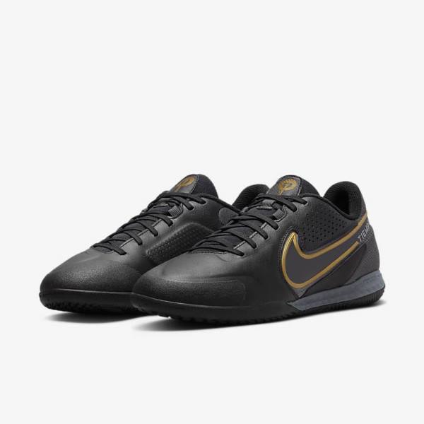 Botas de fútbol Nike React Tiempo Legend 9 Pro IC Indoor-Court Mujer Negras Gris Oscuro Metal Doradas Metal Gris Oscuro | NK176DCM