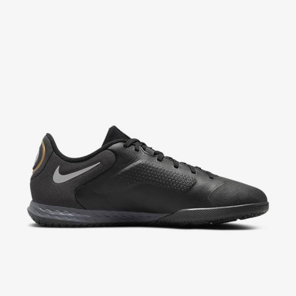 Botas de fútbol Nike React Tiempo Legend 9 Pro IC Indoor-Court Hombre Negras Gris Oscuro Metal Doradas Metal Gris Oscuro | NK295PLB