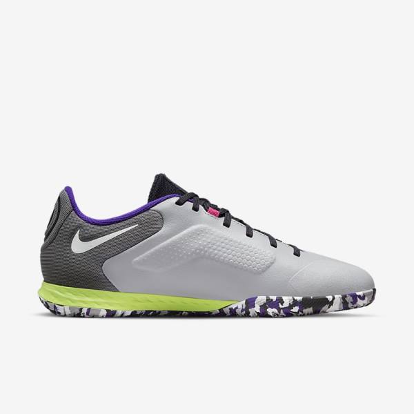 Botas de fútbol Nike React Tiempo Legend 9 Pro IC Indoor-Court Hombre Gris Claro Blancas | NK385ZVO