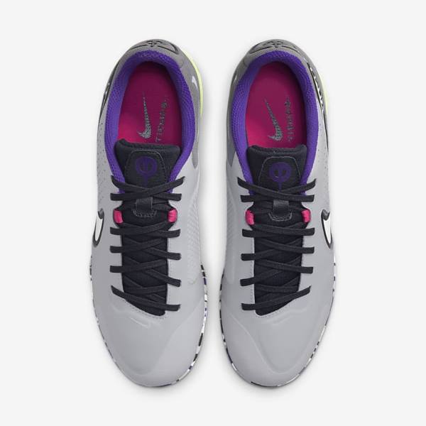 Botas de fútbol Nike React Tiempo Legend 9 Pro IC Indoor-Court Hombre Gris Claro Blancas | NK385ZVO