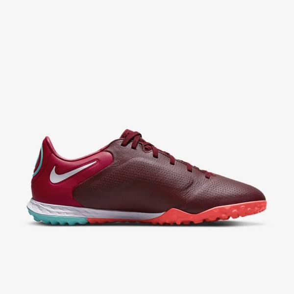 Botas de fútbol Nike React Tiempo Legend 9 Pro TF Turf Mujer Rojas Rojas Claro Blancas | NK492VWN