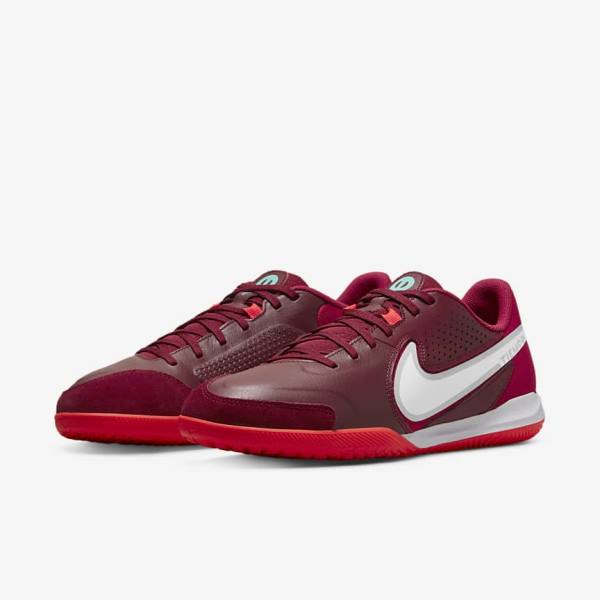 Botas de fútbol Nike Tiempo Legend 9 Academy IC Indoor-Court Hombre Rojas Rojas Claro Blancas | NK162SUM