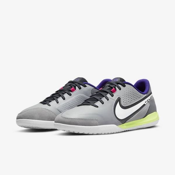 Botas de fútbol Nike Tiempo Legend 9 Academy IC Indoor-Court Mujer Gris Claro Blancas | NK897LWF