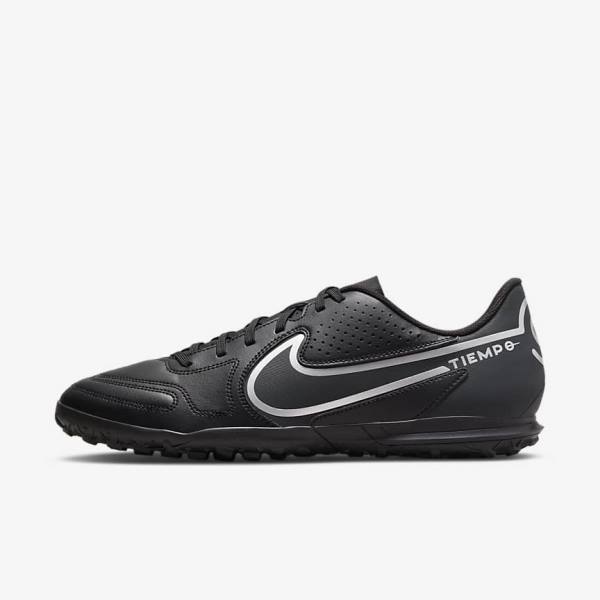 Botas de fútbol Nike Tiempo Legend 9 Club TF Turf Mujer Negras Gris Oscuro | NK743POA