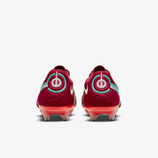 Botas de fútbol Nike Tiempo Legend 9 Elite SG-Pro AC Soft-Ground Mujer Rojas Rojas Claro Blancas | NK106ZSX