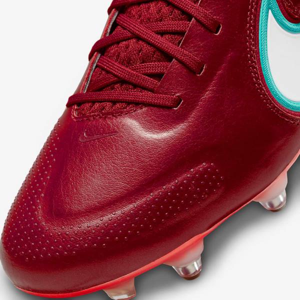 Botas de fútbol Nike Tiempo Legend 9 Elite SG-Pro AC Soft-Ground Mujer Rojas Rojas Claro Blancas | NK106ZSX