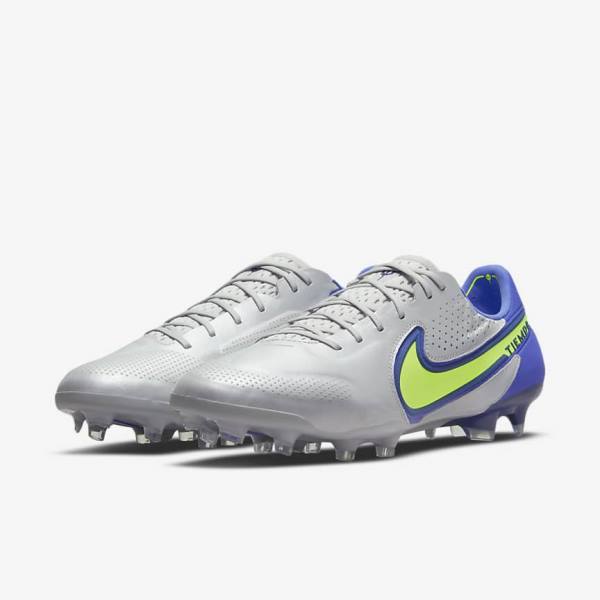 Botas de fútbol Nike Tiempo Legend 9 Elite FG Firm-Ground Hombre Gris Azules | NK863NXO