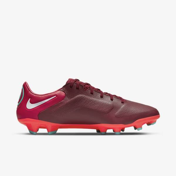 Botas de fútbol Nike Tiempo Legend 9 Pro FG Firm-Ground Mujer Rojas Blancas | NK531VKI