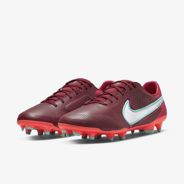 Botas de fútbol Nike Tiempo Legend 9 Pro FG Firm-Ground Mujer Rojas Blancas | NK531VKI