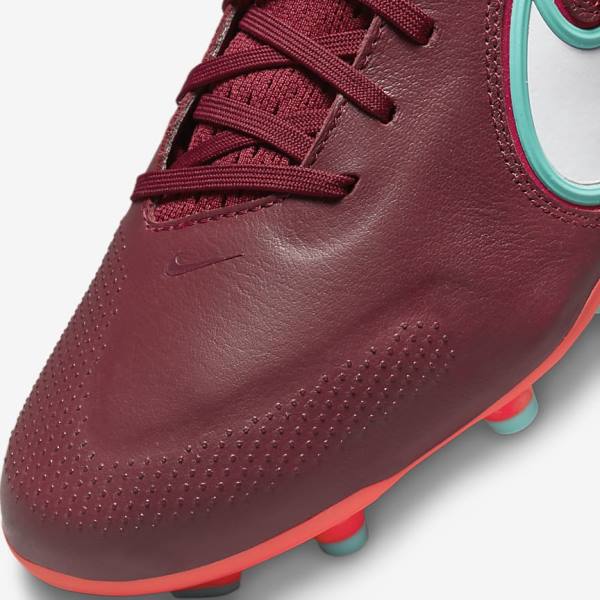 Botas de fútbol Nike Tiempo Legend 9 Pro FG Firm-Ground Mujer Rojas Blancas | NK531VKI