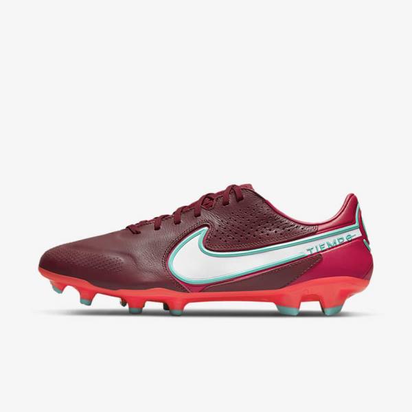 Botas de fútbol Nike Tiempo Legend 9 Pro FG Firm-Ground Mujer Rojas Blancas | NK531VKI