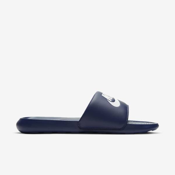 Chanclas Nike Victori One Hombre Azul Marino Azul Marino Blancas | NK526XDQ