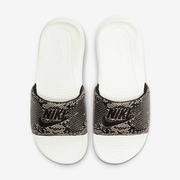 Chanclas Nike Victori One Print Mujer Marrones Blancas Negras | NK840HQN