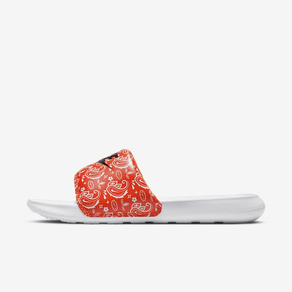 Chanclas Nike Victori One Print Mujer Naranjas Blancas Negras | NK394FXL