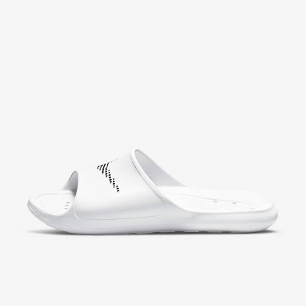 Chanclas Nike Victori One Shower Hombre Blancas Negras | NK206LWX