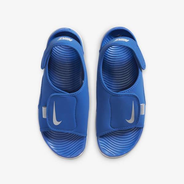 Sandalias Nike Sunray Adjust 5 V2 Younger and Older Niños Azul Real Gris | NK570KSW