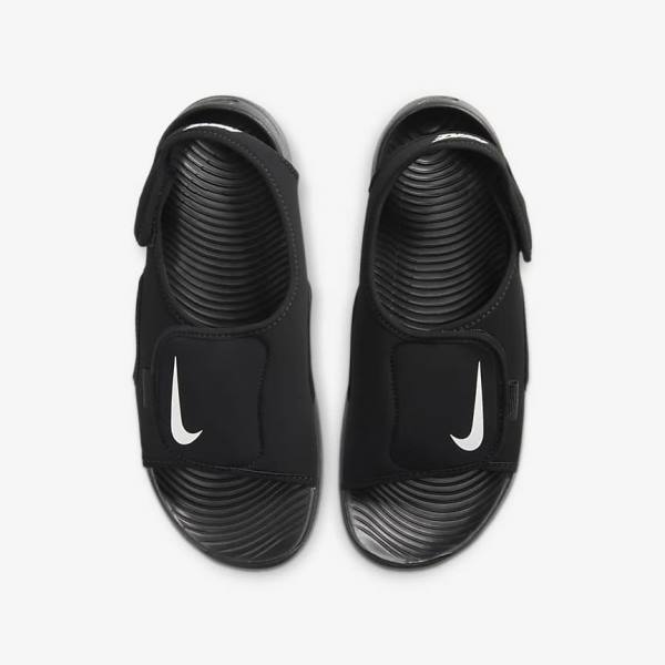 Sandalias Nike Sunray Adjust 5 V2 Younger and Older Niños Negras Blancas | NK893AOU