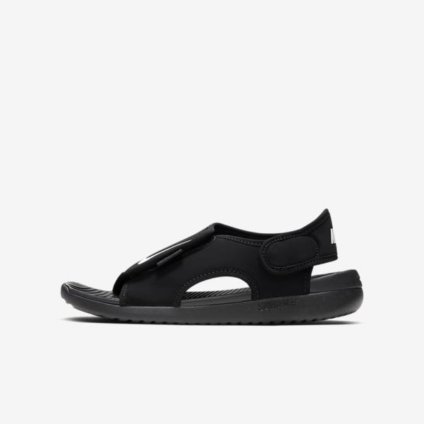 Sandalias Nike Sunray Adjust 5 V2 Younger and Older Niños Negras Blancas | NK893AOU