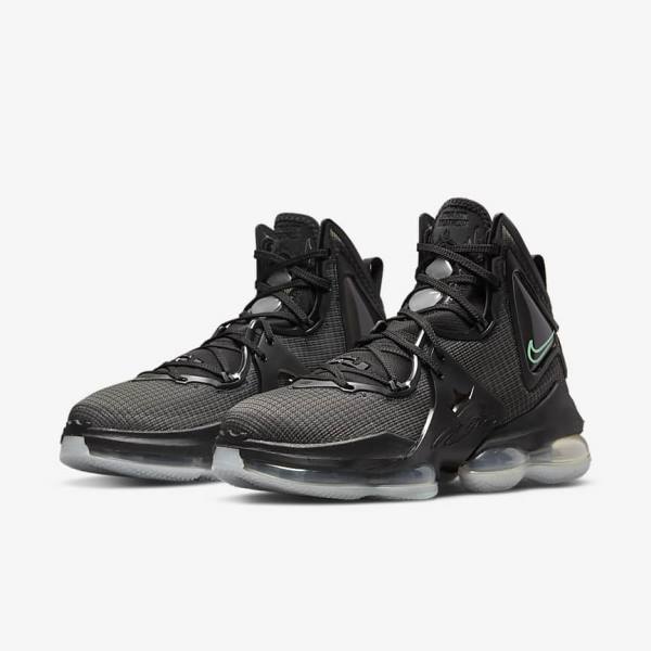 Zapatillas Baloncesto Nike LeBron 19 Mujer Negras Gris Oscuro Verde | NK521CTG