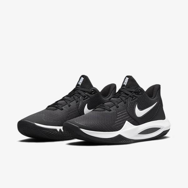 Zapatillas Baloncesto Nike Precision 5 Mujer Negras Gris Oscuro Blancas | NK257PDV