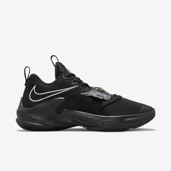 Zapatillas Baloncesto Nike Zoom Freak 3 Mujer Negras Gris Rosas Metal Plateadas | NK160ZMF