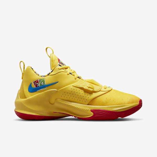 Zapatillas Baloncesto Nike Zoom Freak 3 Hombre Amarillo Blancas Rojas Negras | NK639JND