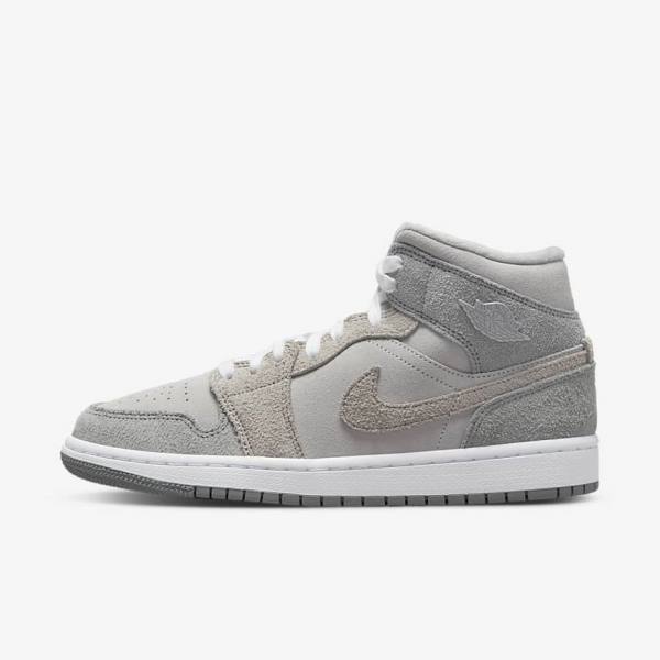 Zapatillas Jordan Nike Air Jordan 1 Mid SE Mujer Gris Blancas Gris | NK036GJN