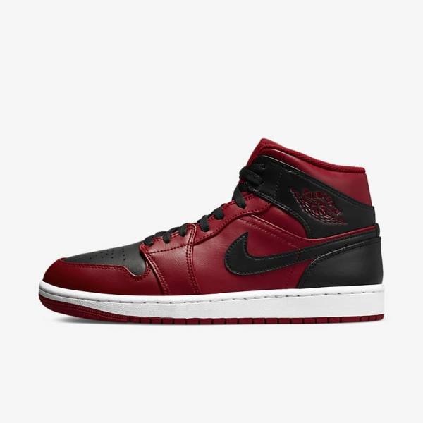 Zapatillas Jordan Nike Air Jordan 1 Mid Hombre Rojas Blancas Negras | NK475UZD