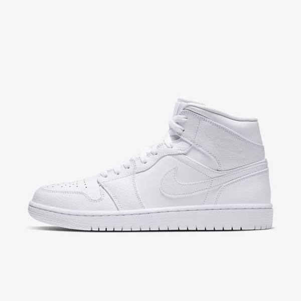 Zapatillas Jordan Nike Air Jordan 1 Mid Hombre Blancas | NK604BGH