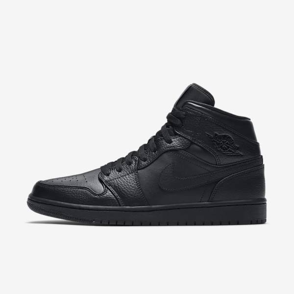 Zapatillas Jordan Nike Air Jordan 1 Mid Hombre Negras | NK752ZWN