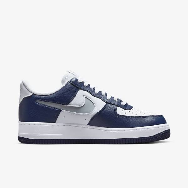 Zapatillas Nike Air Force 1 07 LV8 Hombre Azul Marino Blancas Gris | NK746YZV