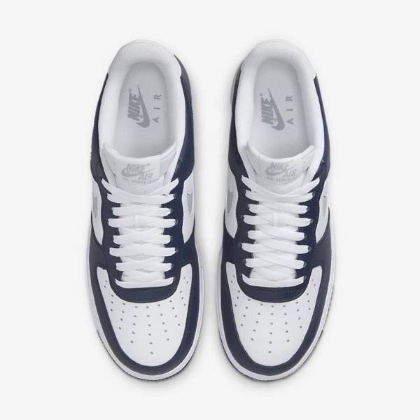 Zapatillas Nike Air Force 1 07 LV8 Hombre Azul Marino Blancas Gris | NK746YZV