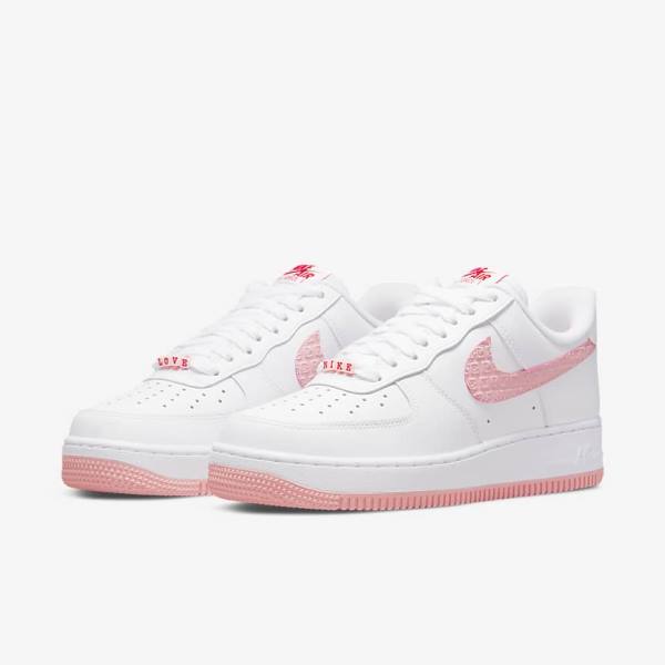 Zapatillas Nike Air Force 1 07 Mujer Blancas Rojas | NK328NPR