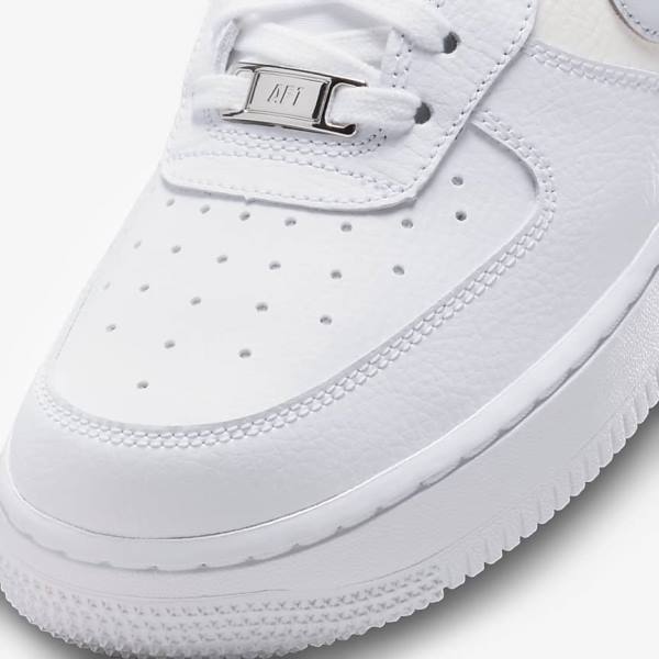 Zapatillas Nike Air Force 1 07 Mujer Blancas Metal Plateadas Plateadas | NK563PQI