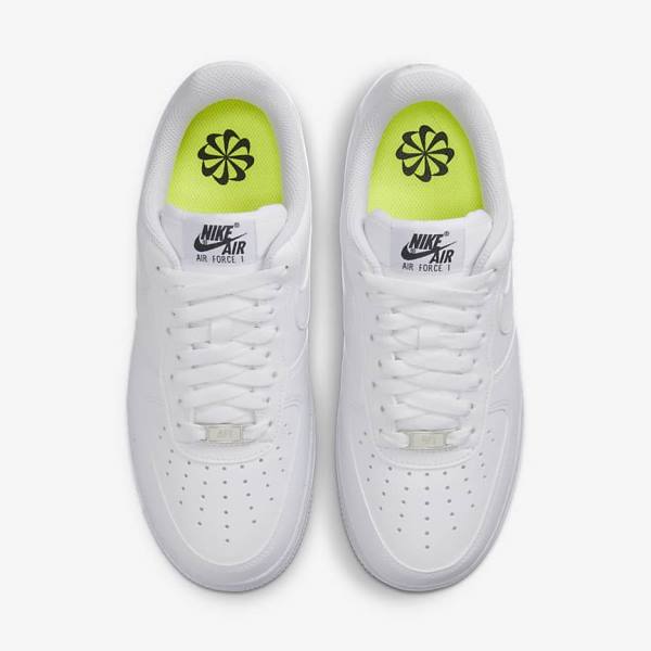 Zapatillas Nike Air Force 1 07 Next Nature Mujer Blancas Negras Metal Plateadas | NK371WVS