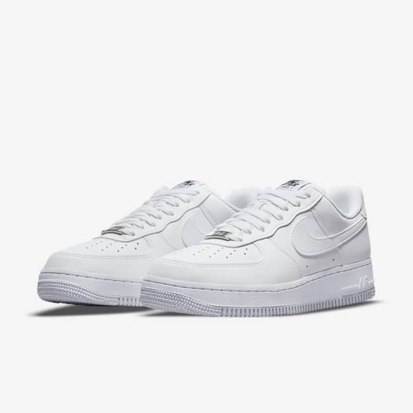 Zapatillas Nike Air Force 1 07 Next Nature Mujer Blancas Negras Metal Plateadas | NK371WVS