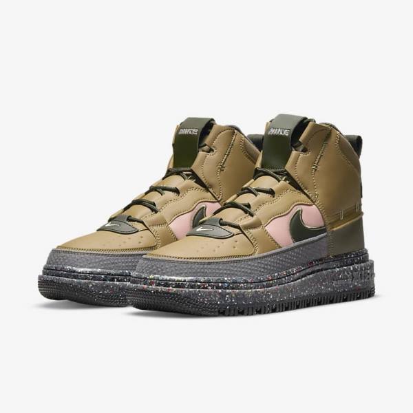 Zapatillas Nike Air Force 1 Boot Hombre Marrones Verde Oliva Rosas | NK425HBC