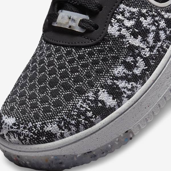 Zapatillas Nike Air Force 1 Crater Flyknit Next Nature Hombre Negras Blancas Plateadas Negras | NK524AQN