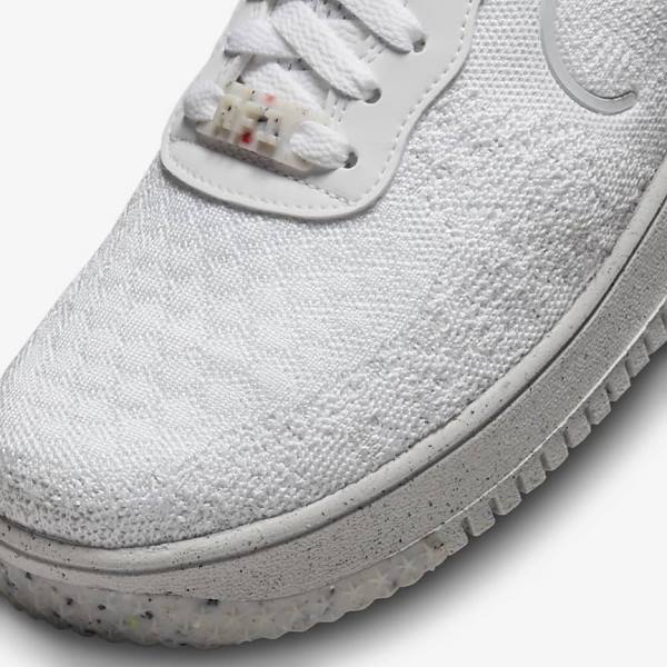 Zapatillas Nike Air Force 1 Crater Flyknit Next Nature Hombre Blancas Plateadas Blancas | NK912UMC