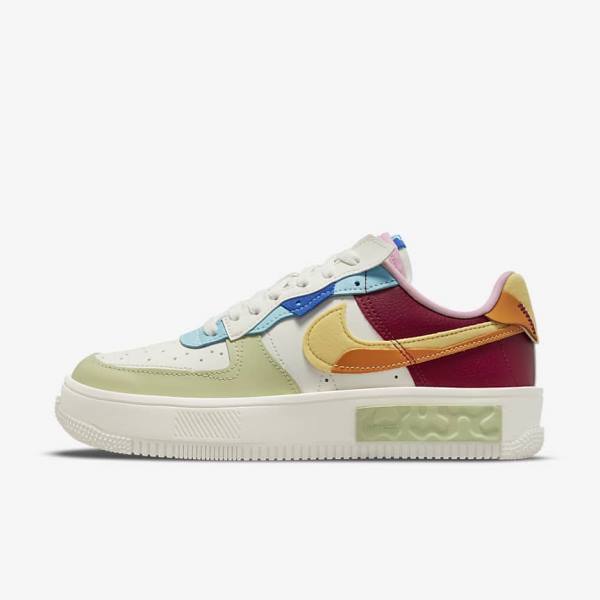 Zapatillas Nike Air Force 1 Fontanka Mujer Burdeos Doradas | NK509NAW