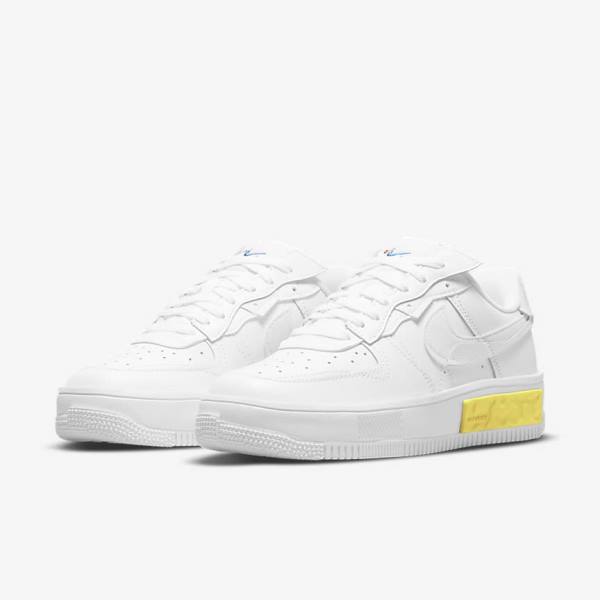 Zapatillas Nike Air Force 1 Fontanka Mujer Blancas Amarillo Blancas | NK789VOY