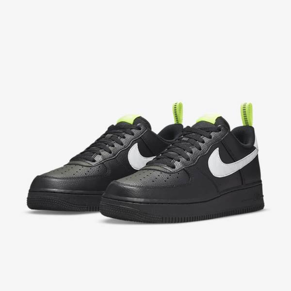 Zapatillas Nike Air Force 1 Hombre Negras Plateadas Blancas | NK172VRK