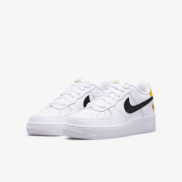 Zapatillas Nike Air Force 1 LV8 Older Niños Blancas Negras | NK501HDV