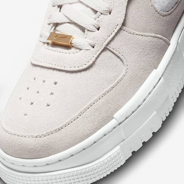 Zapatillas Nike Air Force 1 Pixel Mujer Blancas Beige Claro Rosas | NK340FVU