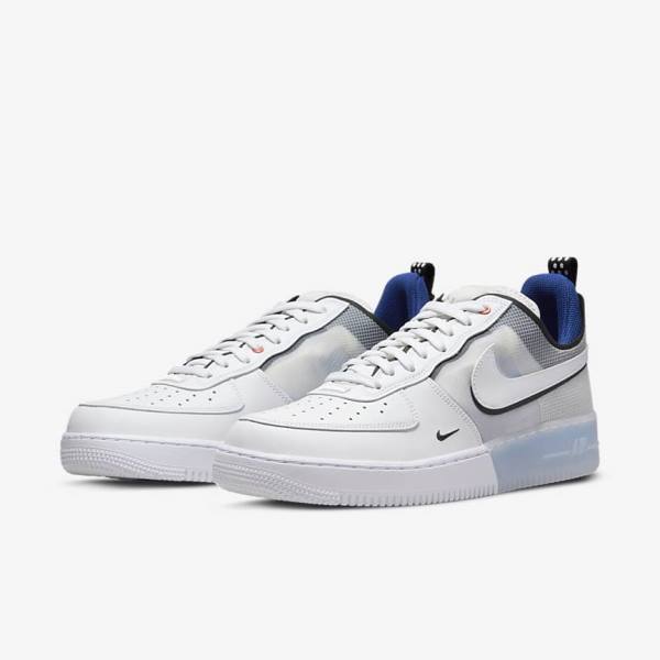 Zapatillas Nike Air Force 1 React Hombre Blancas Azules Claro Azul Real Azules Blancas | NK261UYR