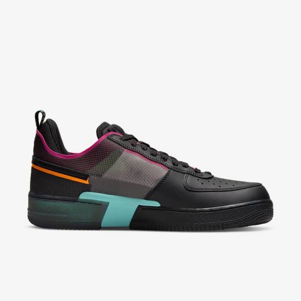 Zapatillas Nike Air Force 1 React Hombre Negras Naranjas Rosas Negras | NK938QVS