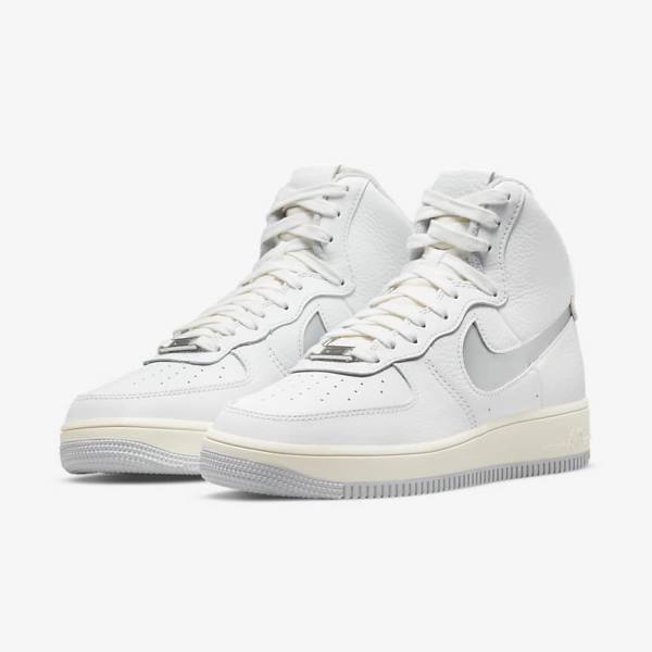 Zapatillas Nike Air Force 1 Sculpt Mujer Blancas Plateadas | NK079LIZ