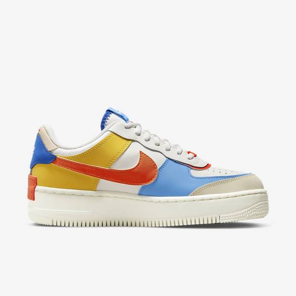 Zapatillas Nike Air Force 1 Shadow Mujer Azul Real Naranjas Azules | NK087BEM